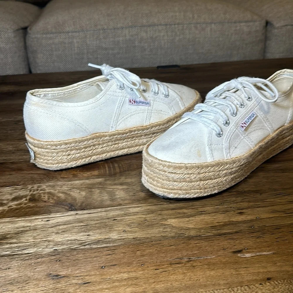 Superga 2790 Canvas Low-Top Platform Sneakers Shoes MEN 6 WMN 7.5 unisex - Picture 2 of 10